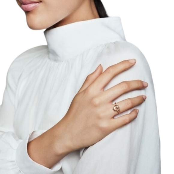 AUTHENTIC PANDORA ROSE GOLD REGAL HEARTS RING SIZE 7 - Picture 6 of 6